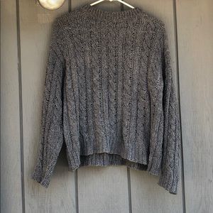 Gray cable knit sweater